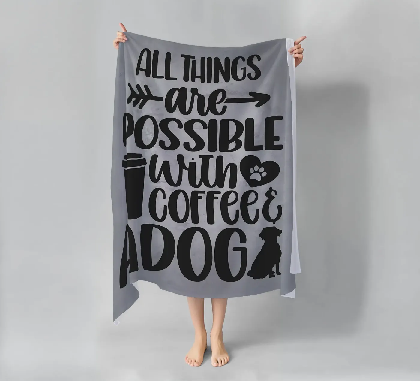 Dogs and Coffee Strandtuch von Delaplane