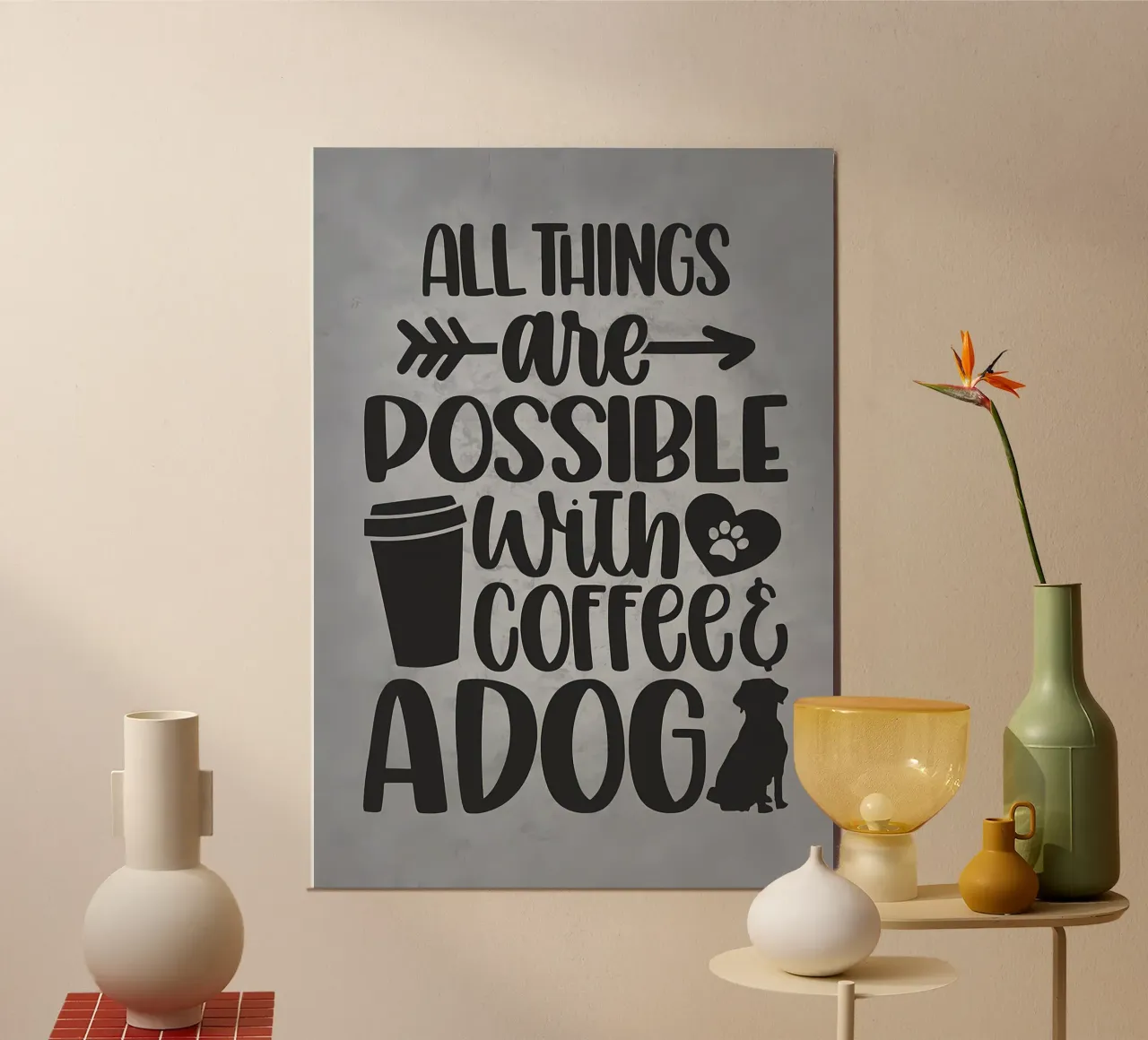 Cani e caffè alluminio dibond da Delaplane