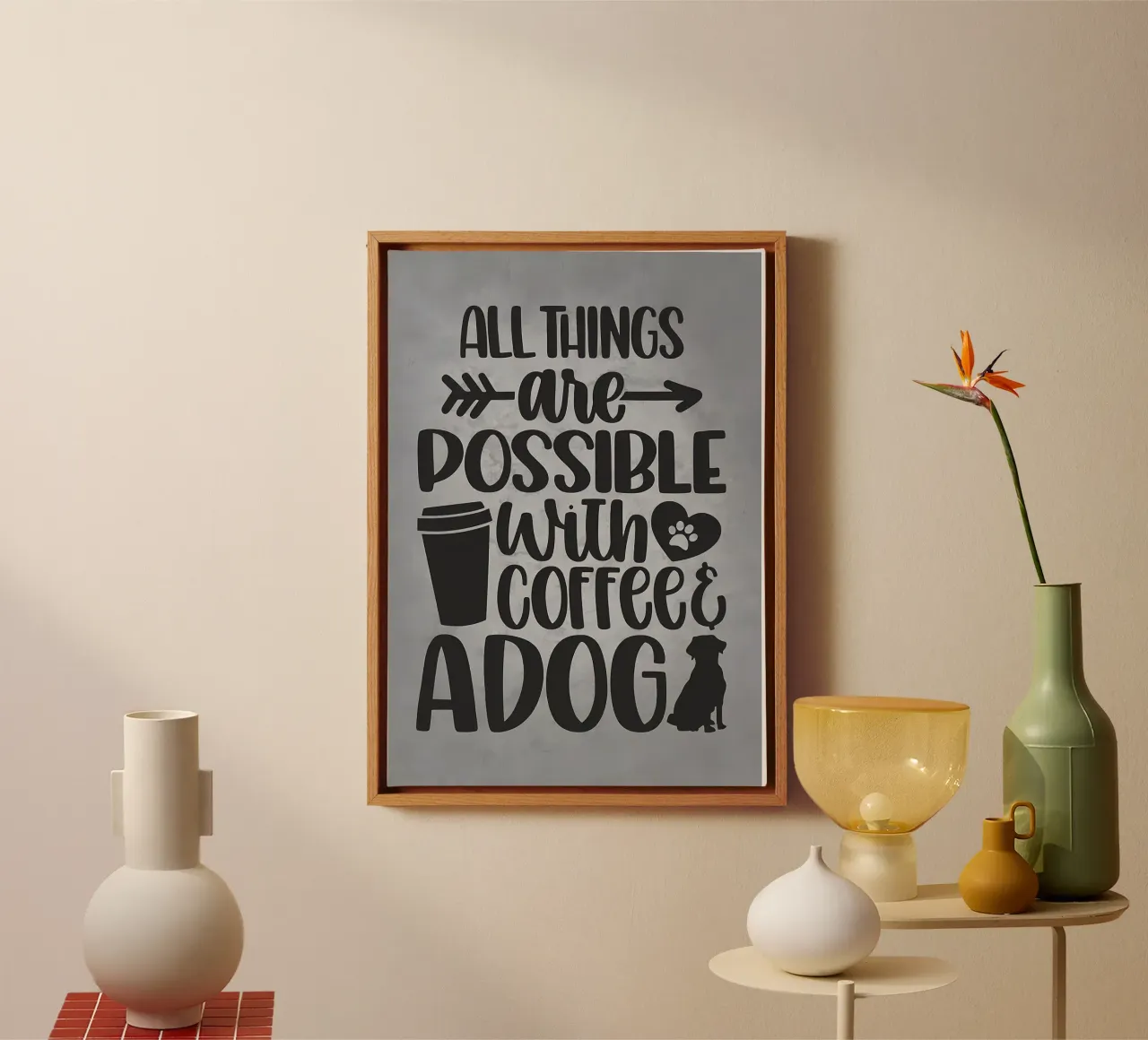 Cani e caffè tela da Delaplane