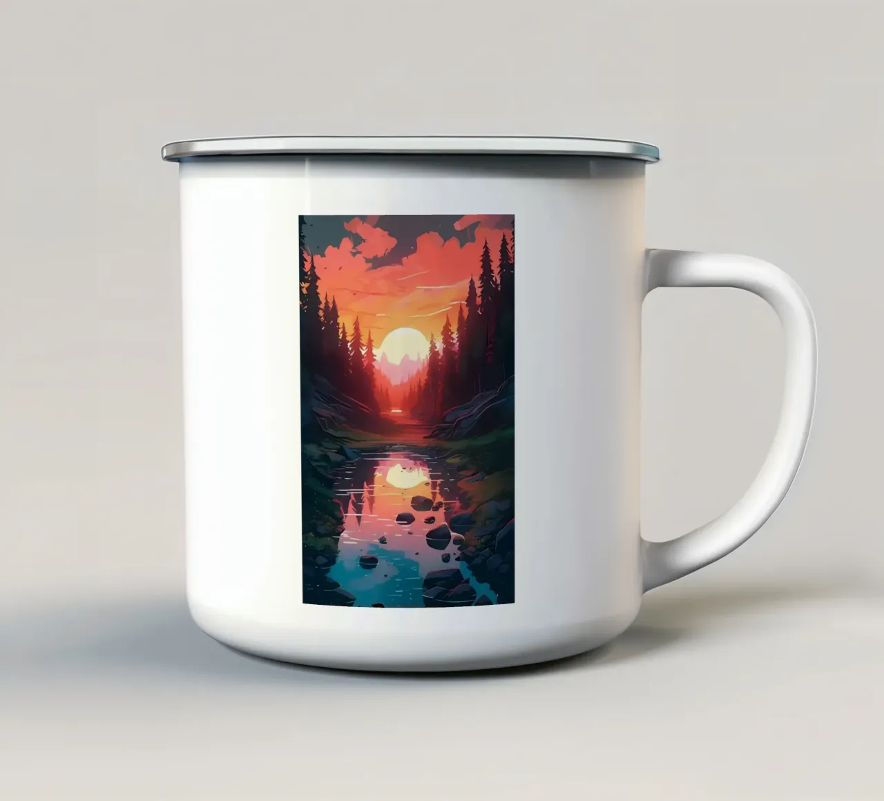 Poster minimalista 248 tazza in smalto da Kadynce
