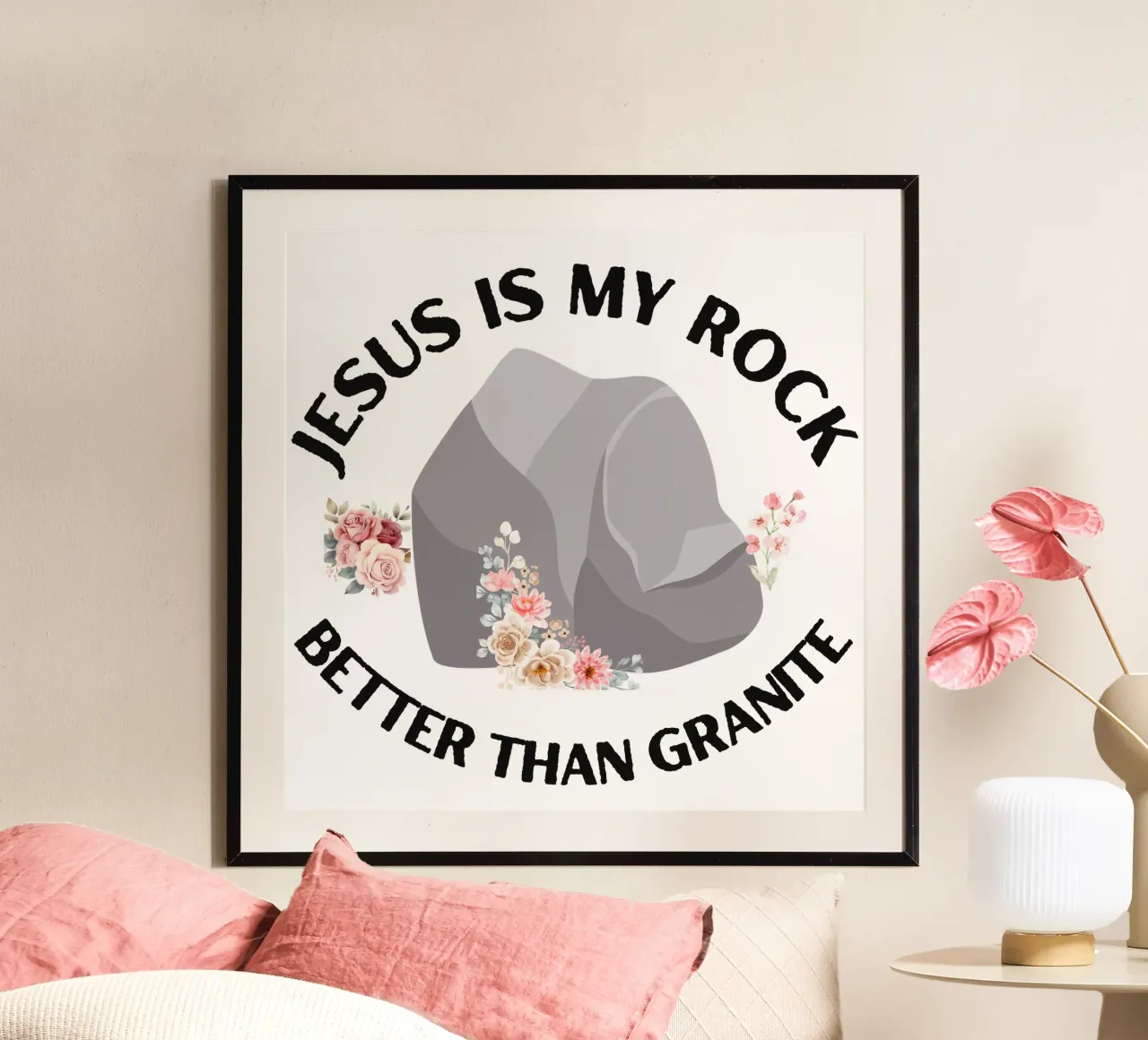 Le rocce possono essere dure, ma non possono essere paragonate alla forza di Gesù poster da Lionandlamb