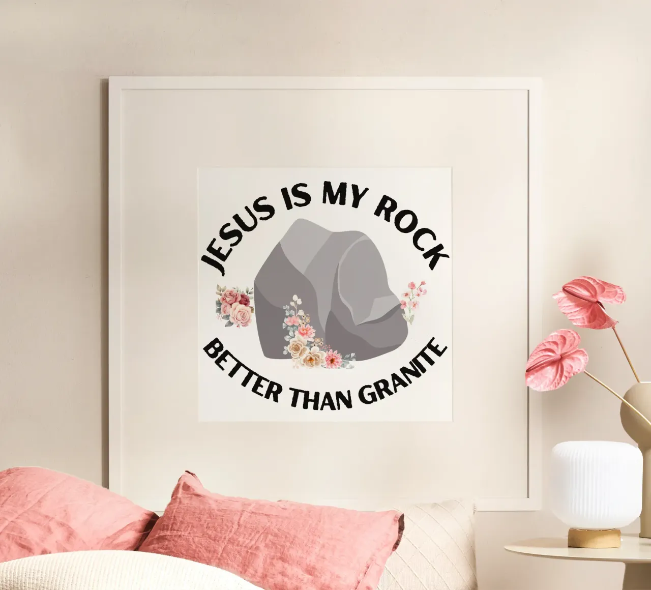 Le rocce possono essere dure, ma non possono essere paragonate alla forza di Gesù poster da Lionandlamb
