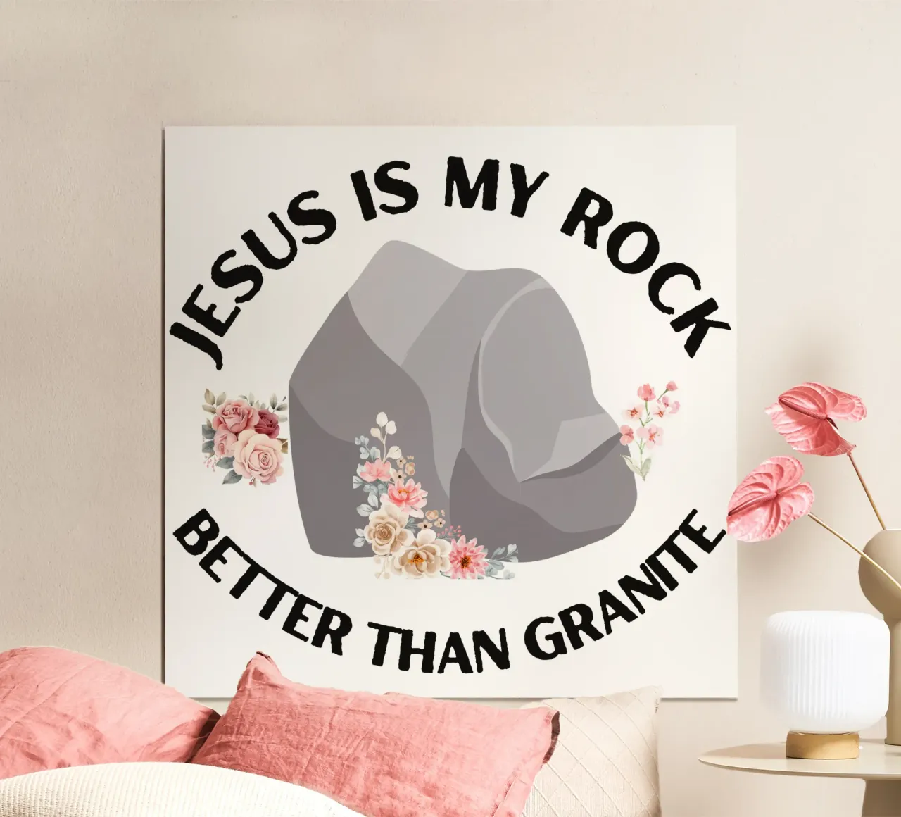 Le rocce possono essere dure, ma non possono essere paragonate alla forza di Gesù poster da Lionandlamb