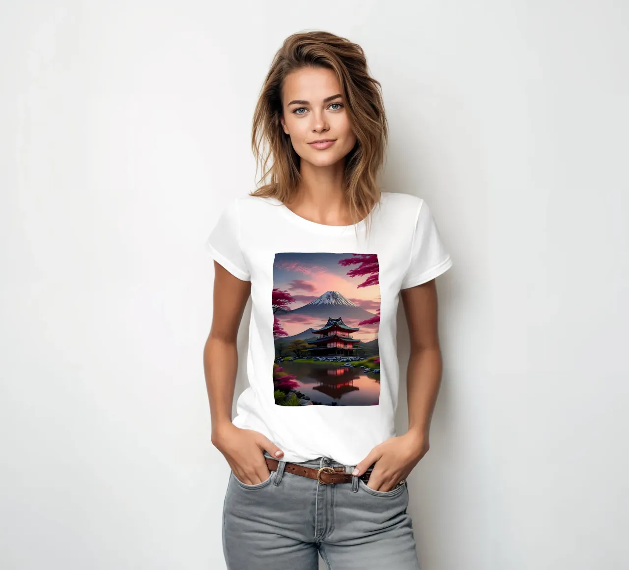 Japan House women's fitted t-shirt by Mikesell