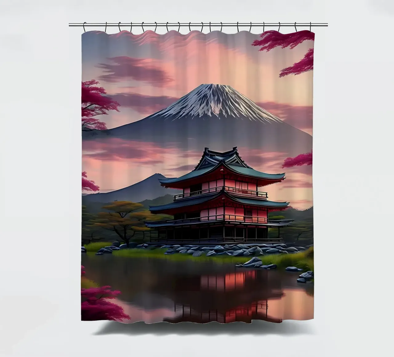 Japan House shower curtain by Mikesell