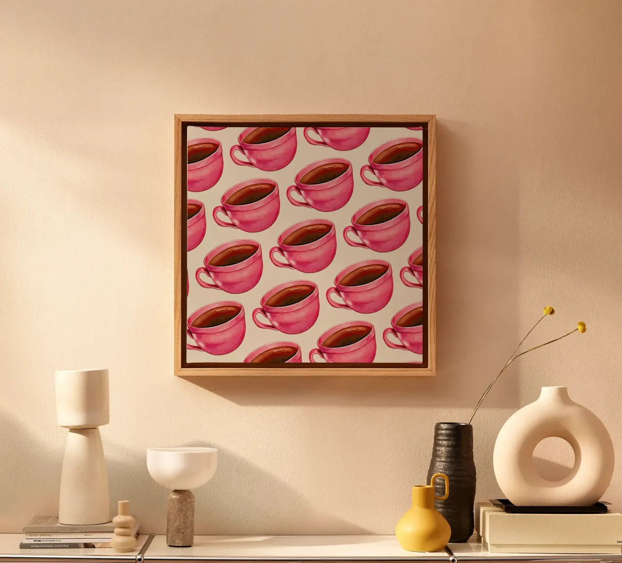 Coffee Patterns Coffee tela con Cornice a cassetta da Kelly Gilleran