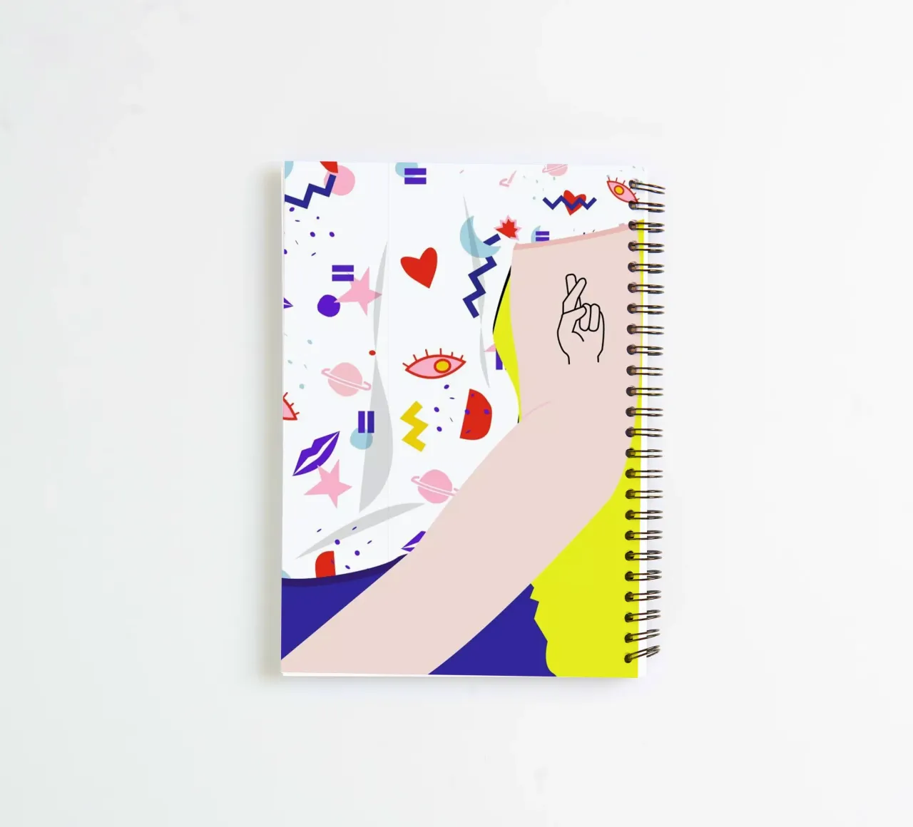 Crossed Fingers spiral notebook by Céleste Wallaert