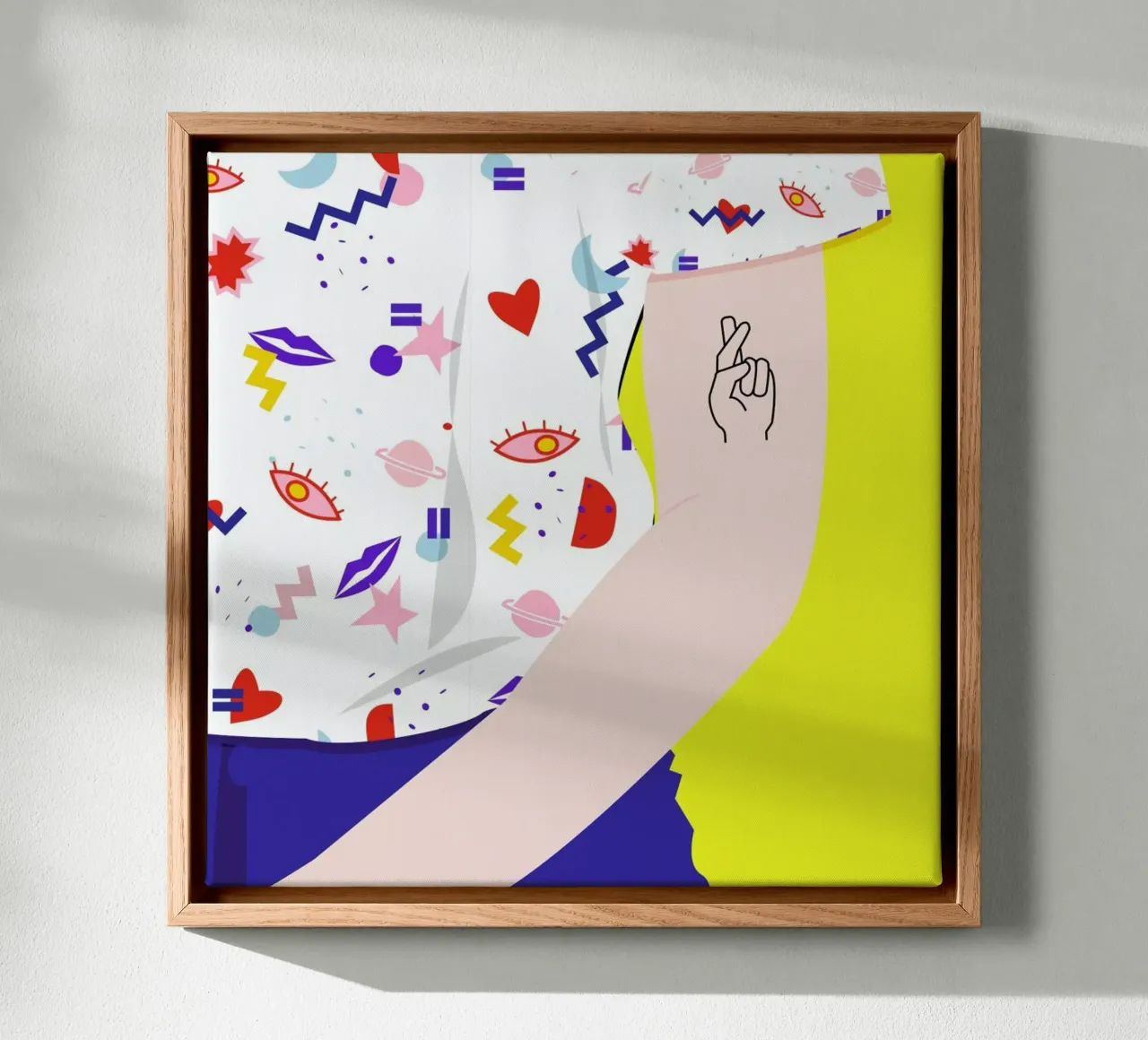 Crossed Fingers canvas by Céleste Wallaert