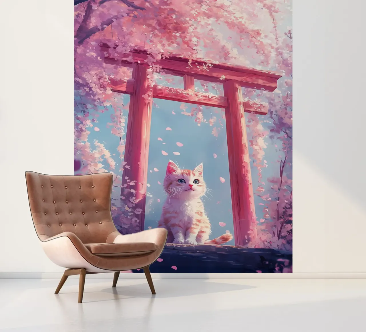 Cherry Blossom Cat Torii photo wallpaper by Ginnery