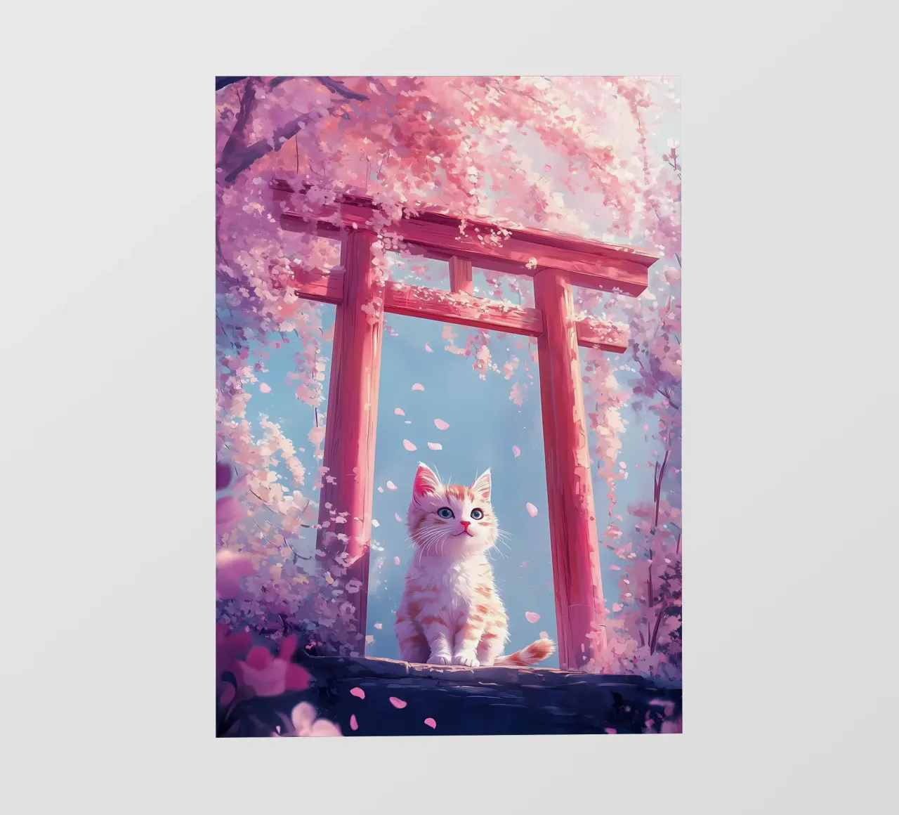 Cherry Blossom Cat Torii photo wallpaper by Ginnery