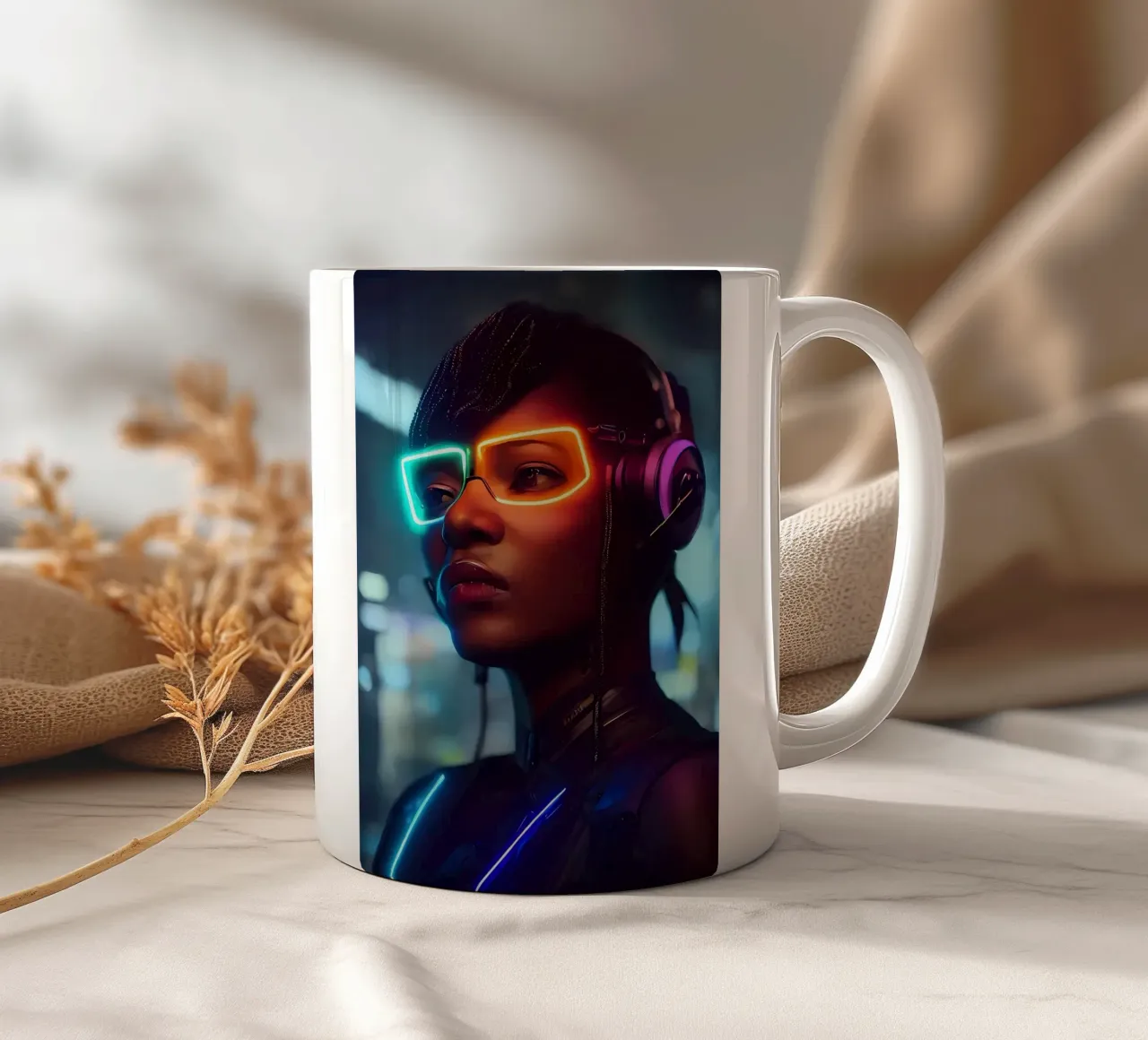 Ragazza cyberpunk tazza in ceramica da Mikesell
