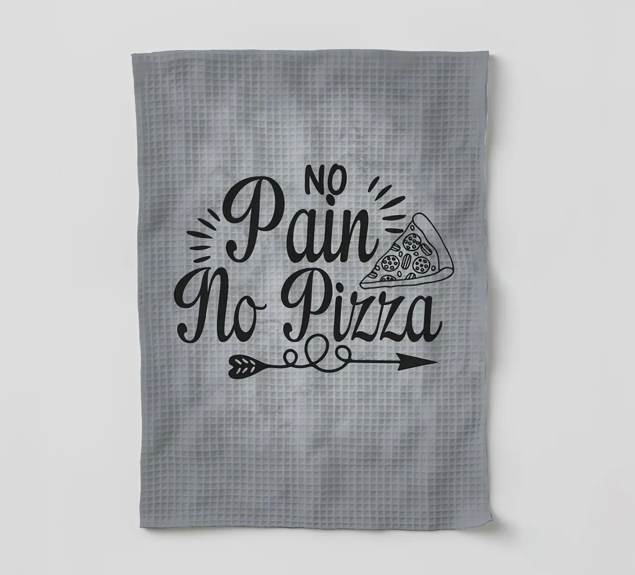 No Pain No Pizza canovaccio da cucina da Delaplane