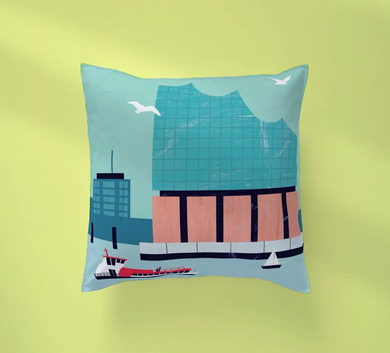 Hambourg Elbphilharmonie coussin de Katinka Reinke