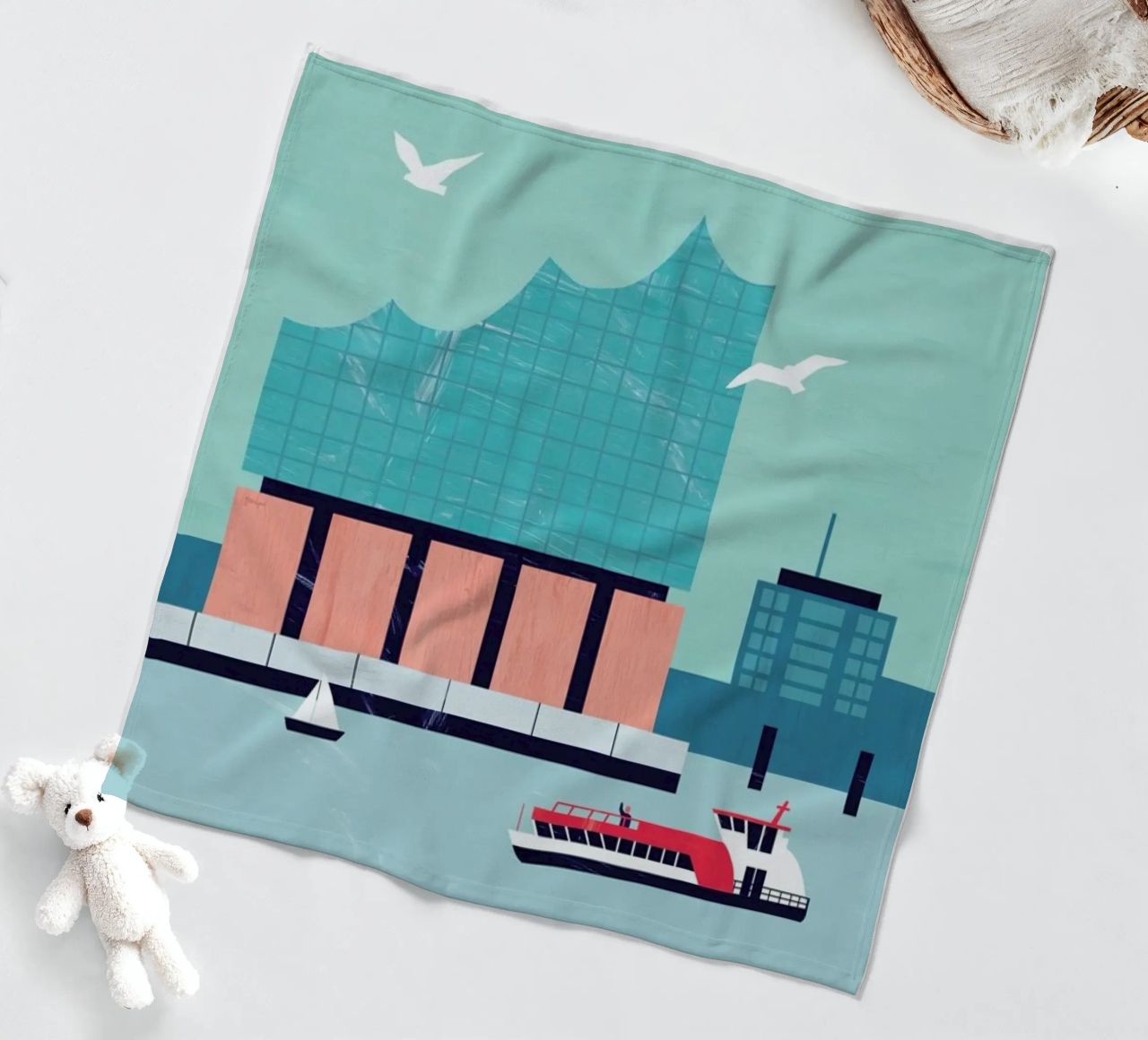 Hamburg Elbphilharmonie Fleecedecke von Katinka Reinke
