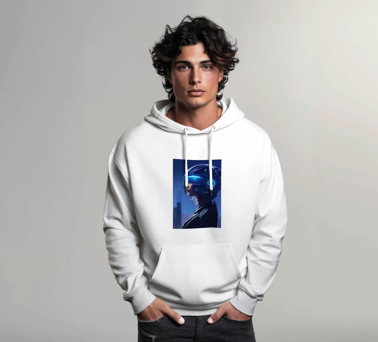 Ragazza cyberpunk felpa con cappuccio da Mikesell