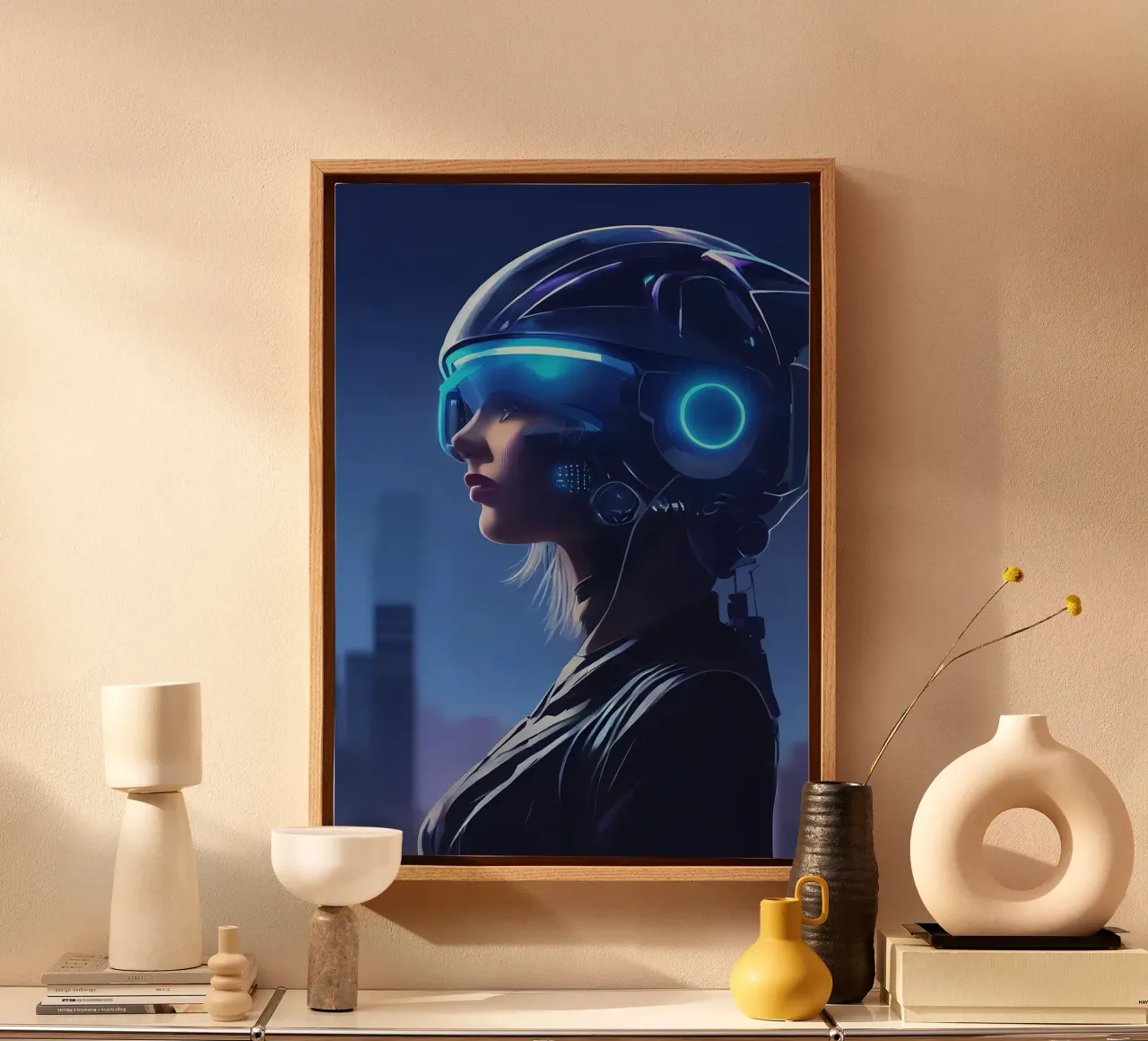 Ragazza cyberpunk tela con Cornice a cassetta da Mikesell
