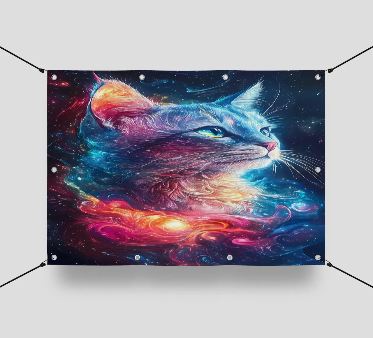 Space Cat Galaxy pvc cover by Ginnery