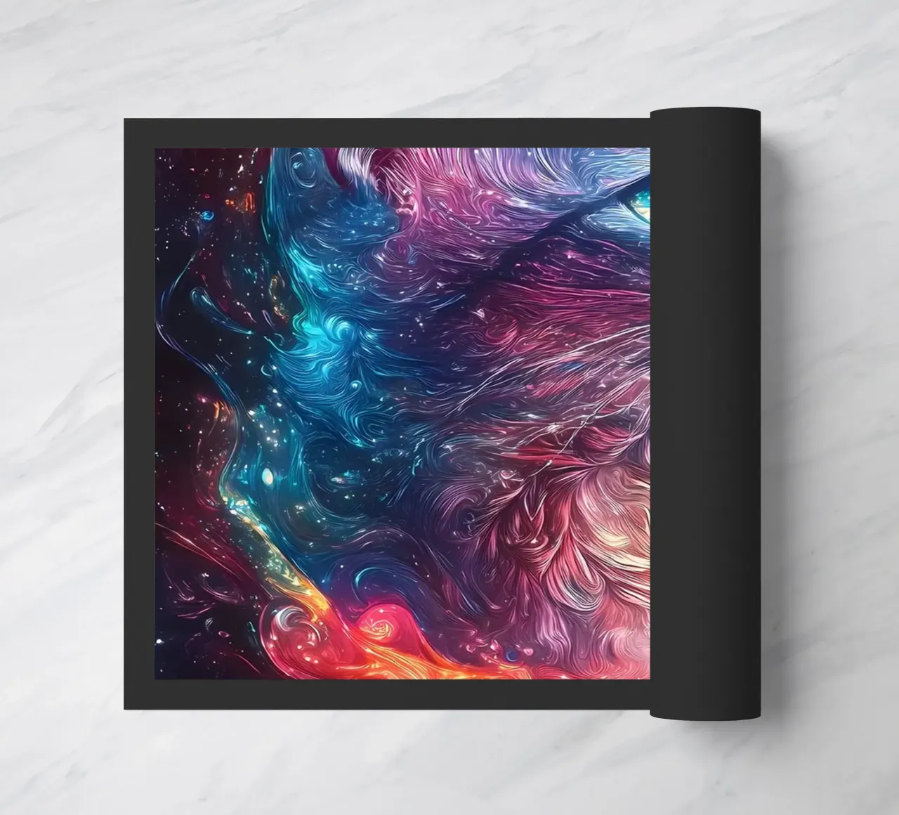 Space Cat Galaxy doormat by Ginnery