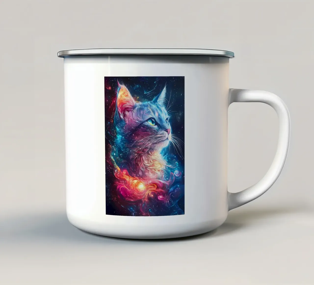 Galassia di gatti spaziali tazza in smalto da Ginnery