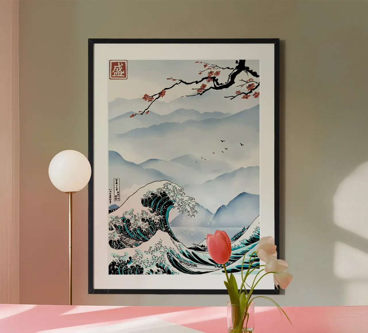 Grande onda al largo di Kanagawa poster da Mikesell