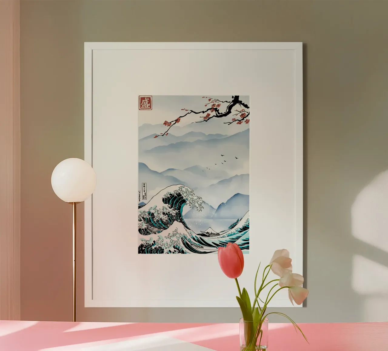 Grande onda al largo di Kanagawa poster da Mikesell