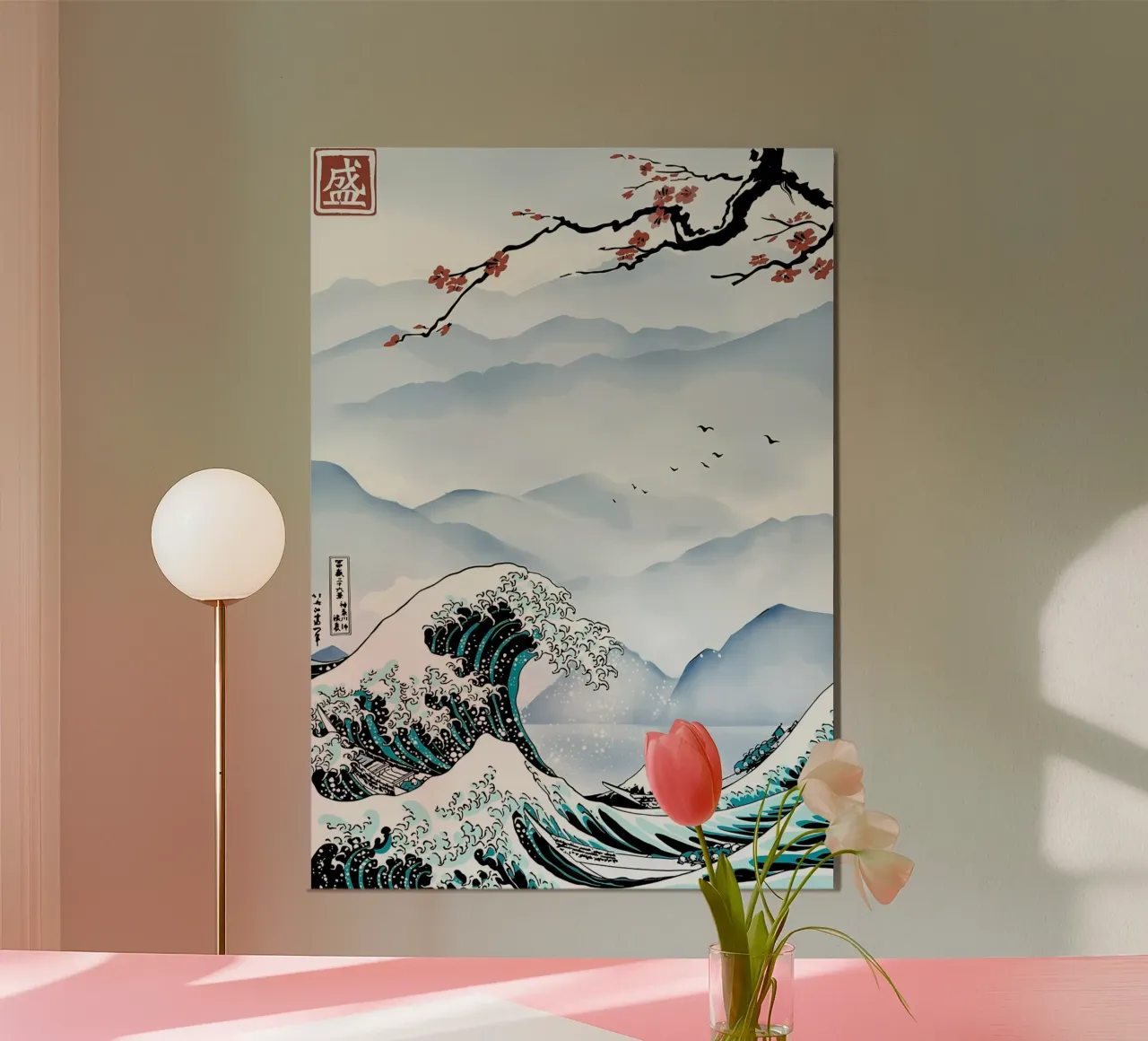 Grande onda al largo di Kanagawa poster da Mikesell