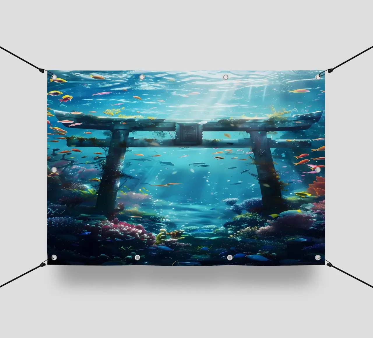 Porta Torii subacquea telo in pvc da Ginnery
