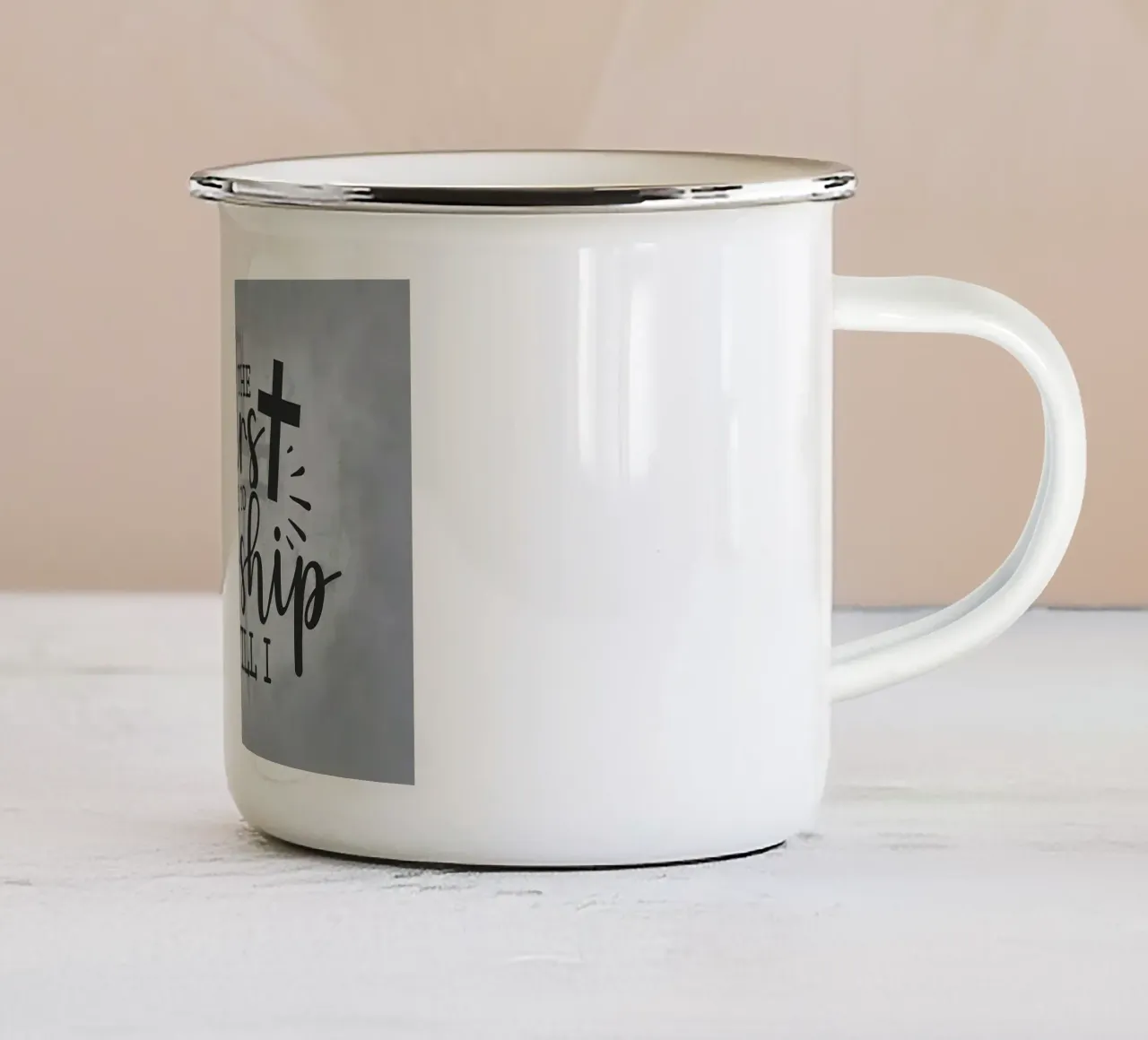 Fatto per adorare tazza in smalto da Delaplane