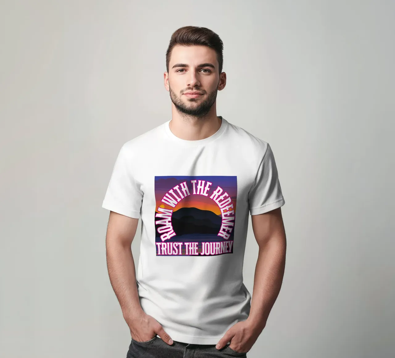 quando si cammina con il Redentore, ci si può fidare di ogni passo t-shirt da Lionandlamb