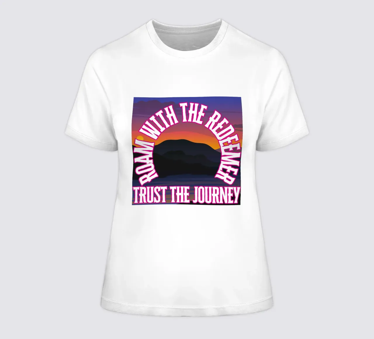 when you roam with the Redeemer, you can trust every step women's fitted t-shirt by Lionandlamb