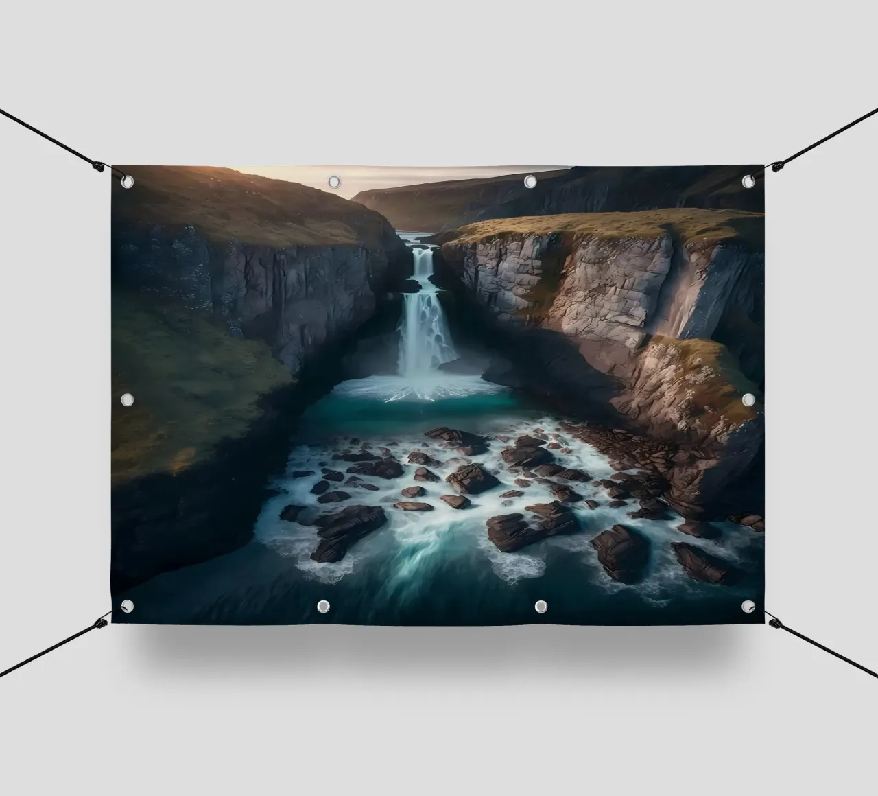 Cascata che scorre telo in pvc da Mikesell