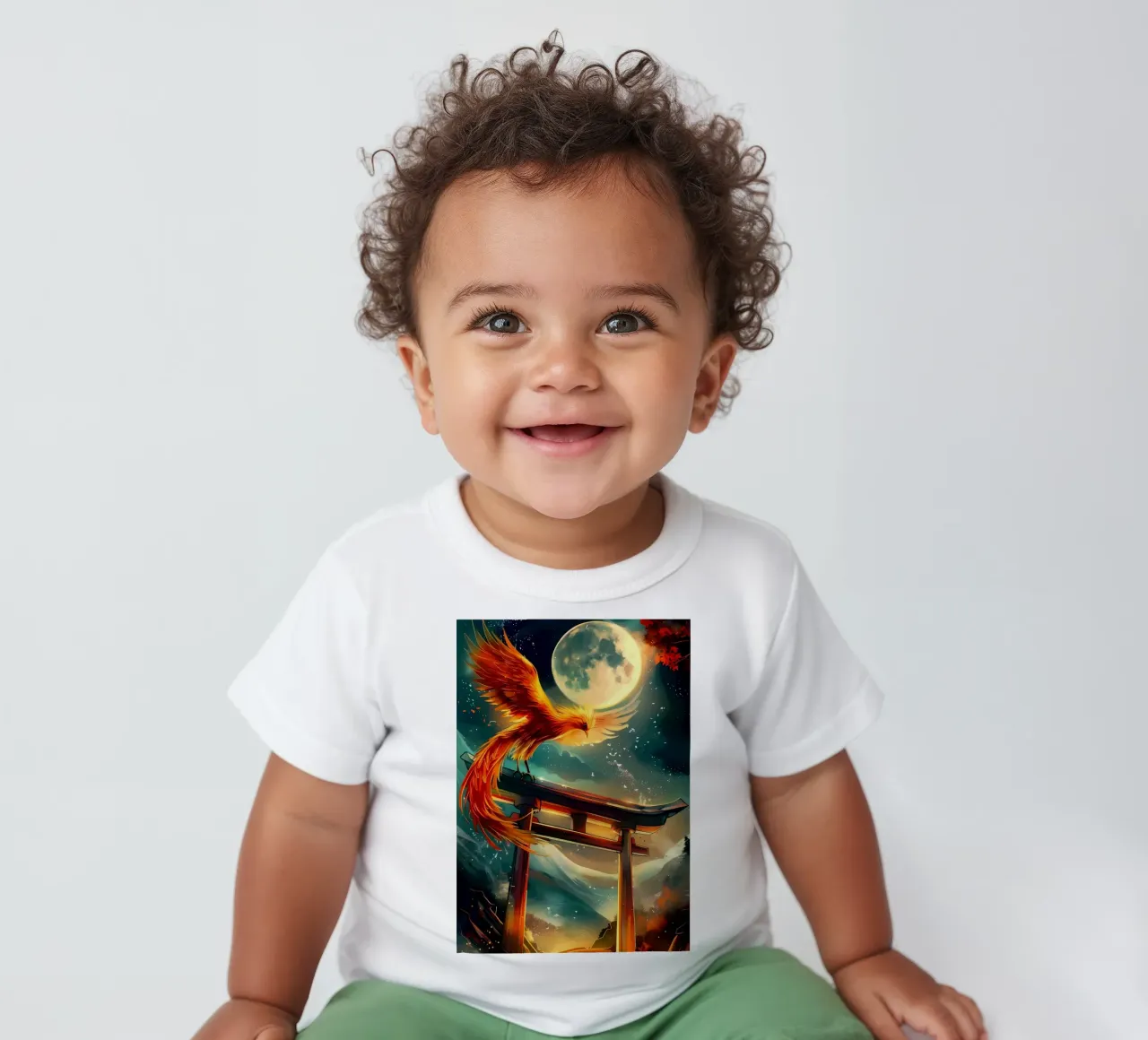 Phoenix Rising Torii baby t-shirt by Ginnery