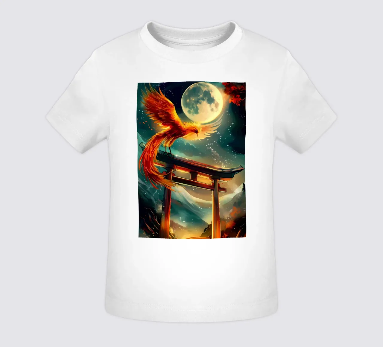 Phoenix Rising Torii baby t-shirt by Ginnery