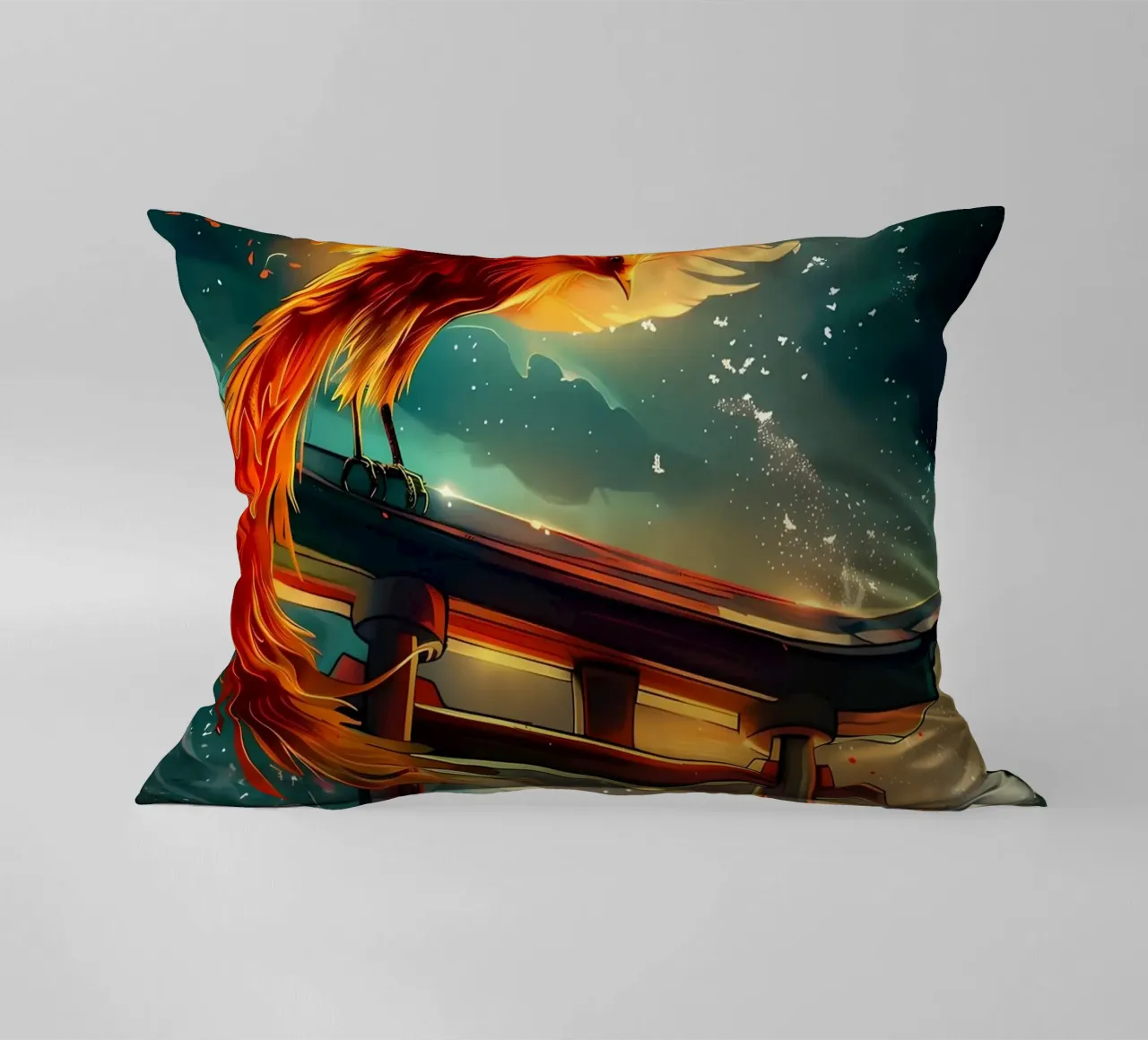 Phoenix Rising Torii cuscino da Ginnery