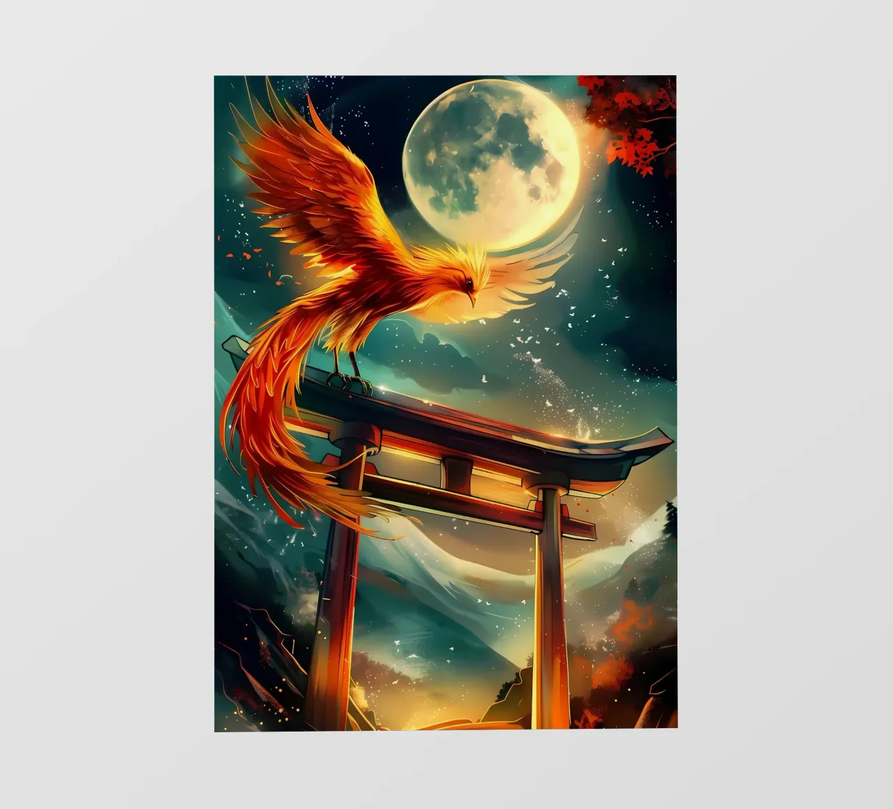 Phoenix Rising Torii pellicola backlit da Ginnery