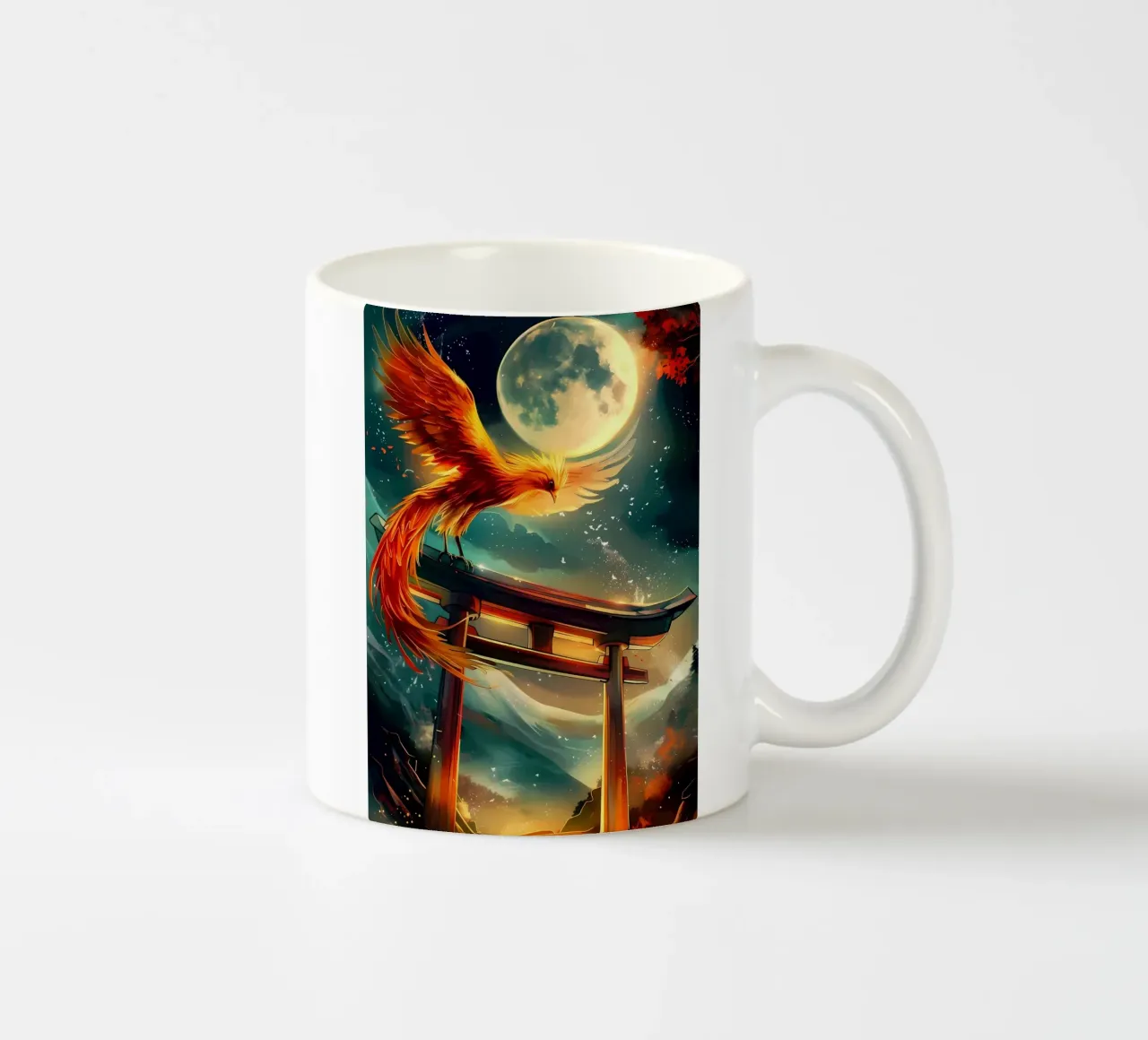 Phoenix Rising Torii tazza in ceramica da Ginnery