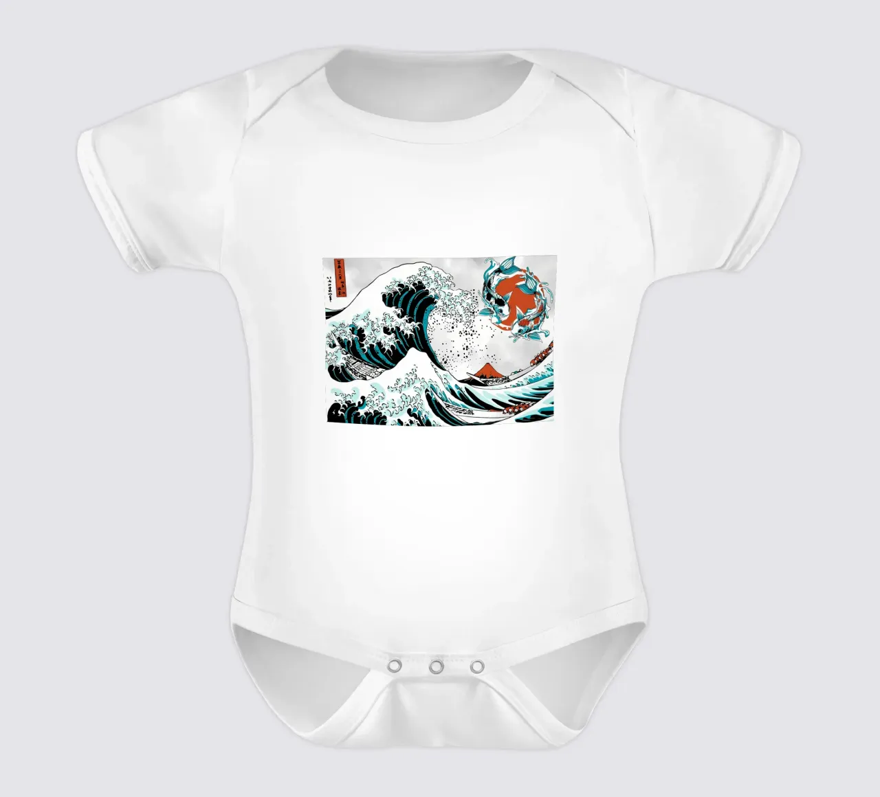 Pesce Koi giapponese Yin Yang body neonato maniche corte da Mikesell