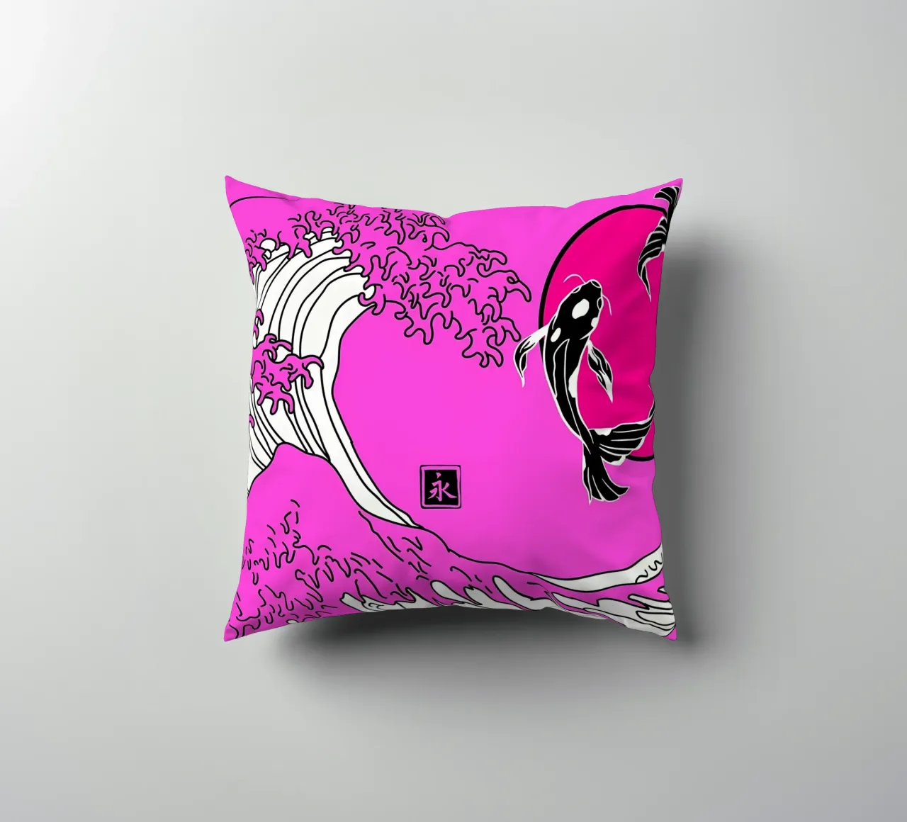 Pesce Koi giapponese Yin Yang cuscino da Mikesell