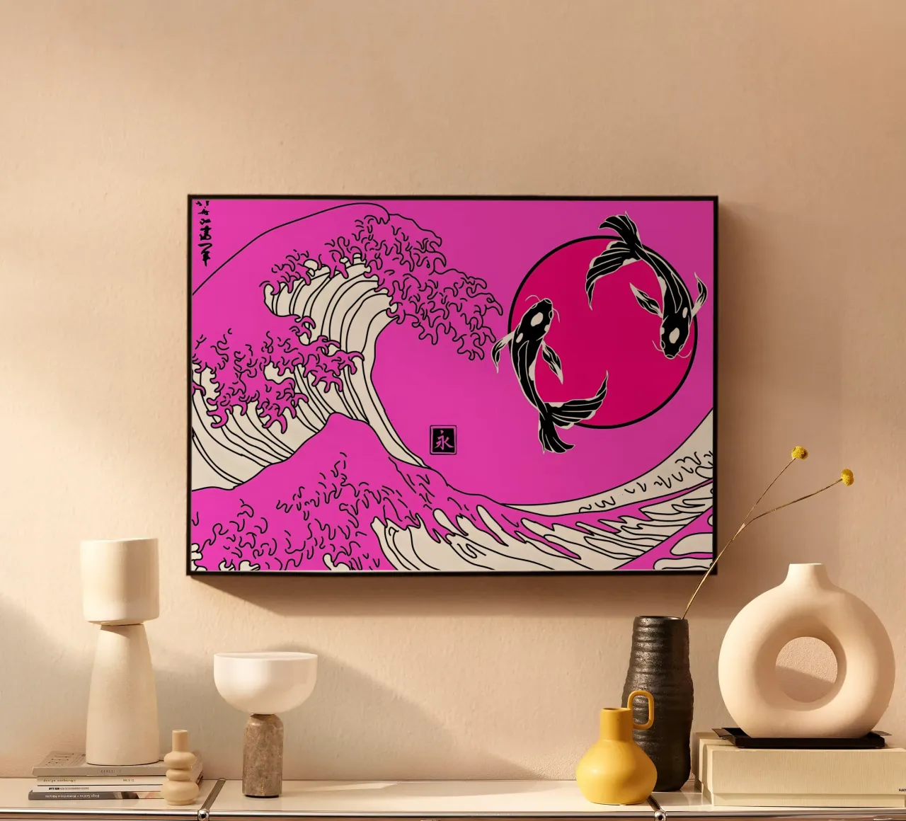 Pesce Koi giapponese Yin Yang alluminio dibond da Mikesell