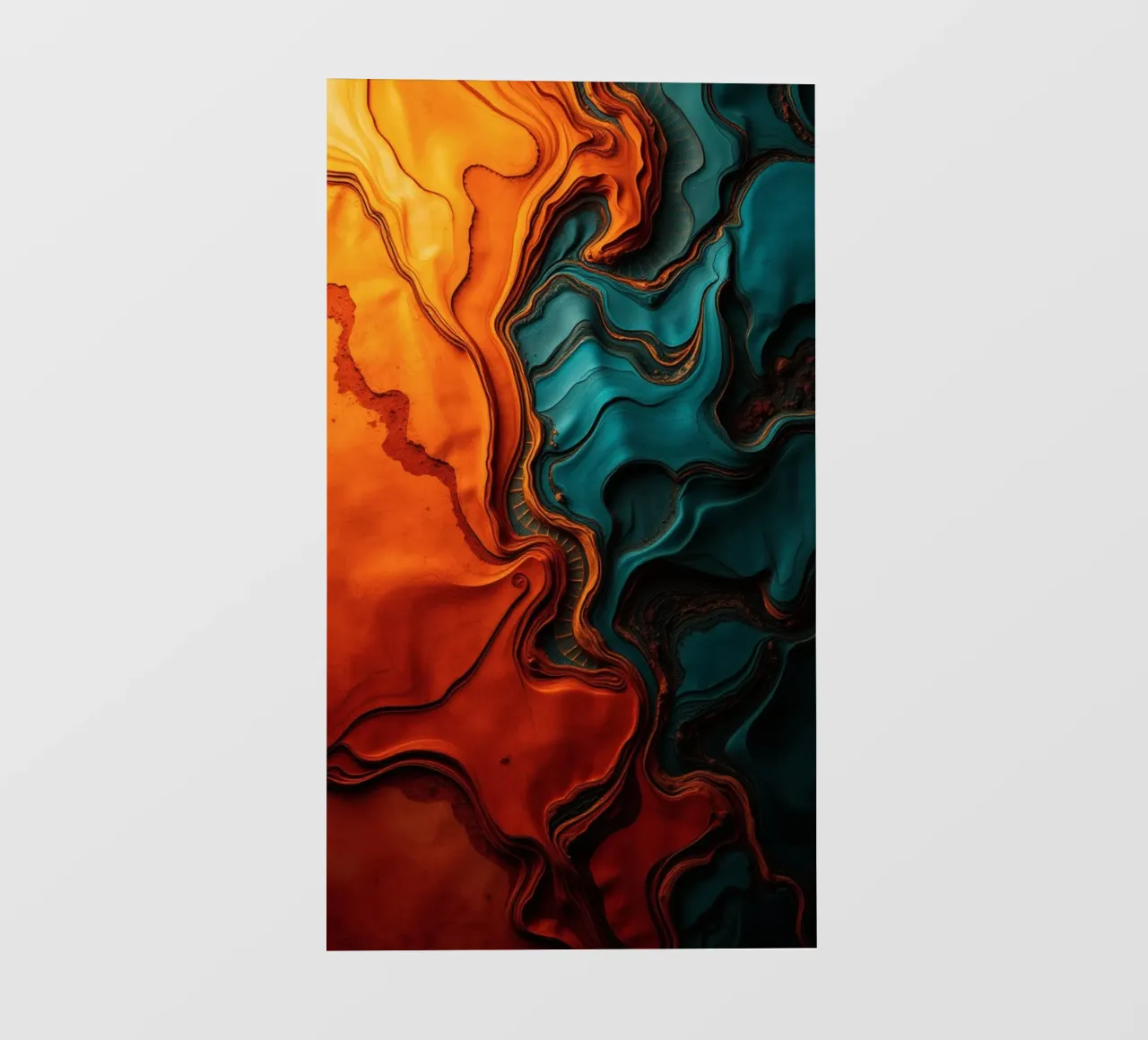Dynamic abstract design with vibrant orange and turquoise pvc cover by DesignDoodle
