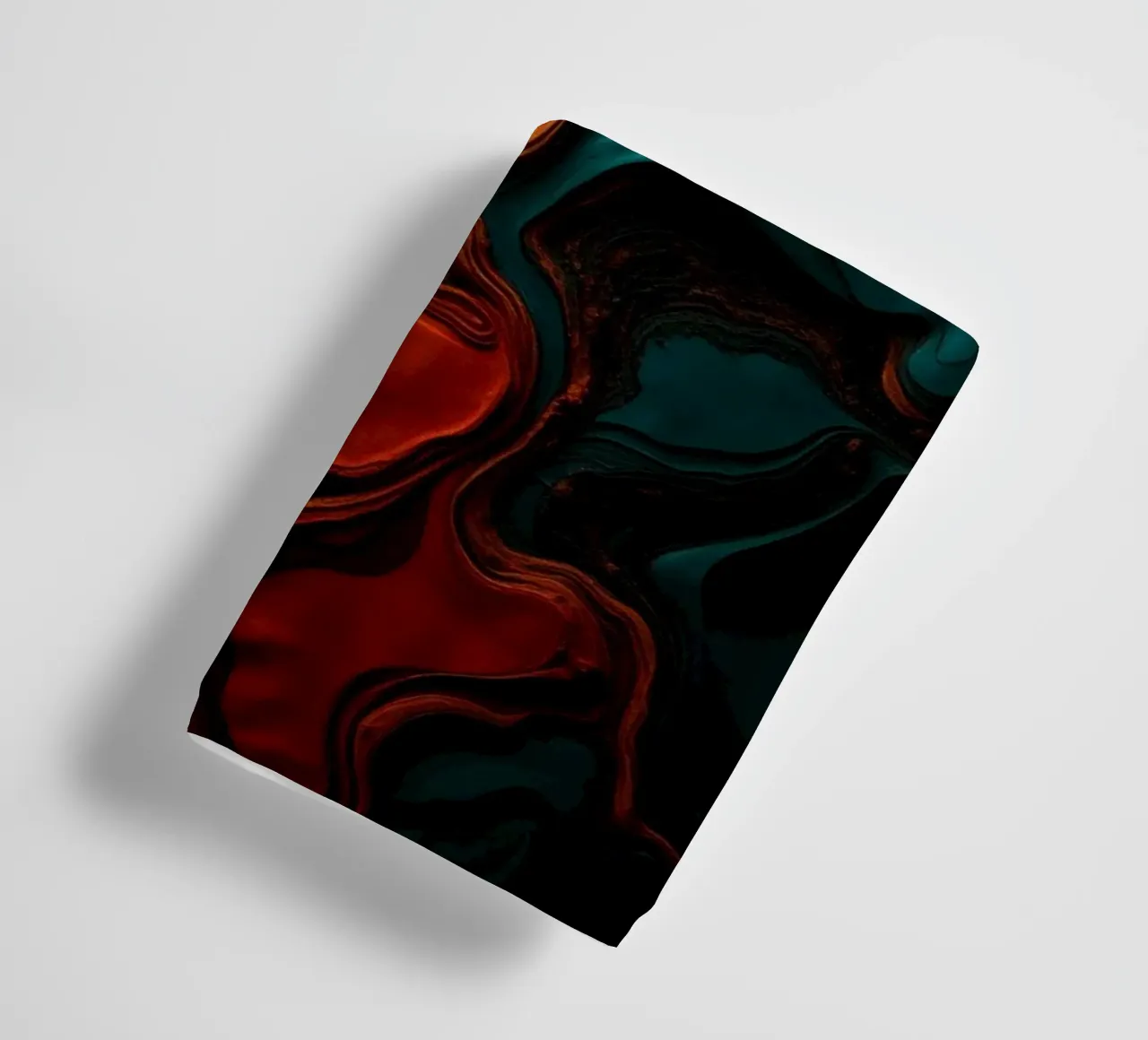 Dynamic abstract design with vibrant orange and turquoise towel by DesignDoodle