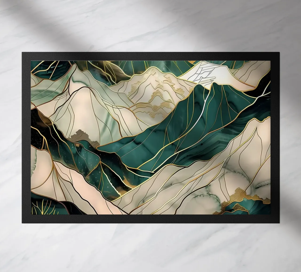 Abstracte bergkunst deurmat van Ginnery