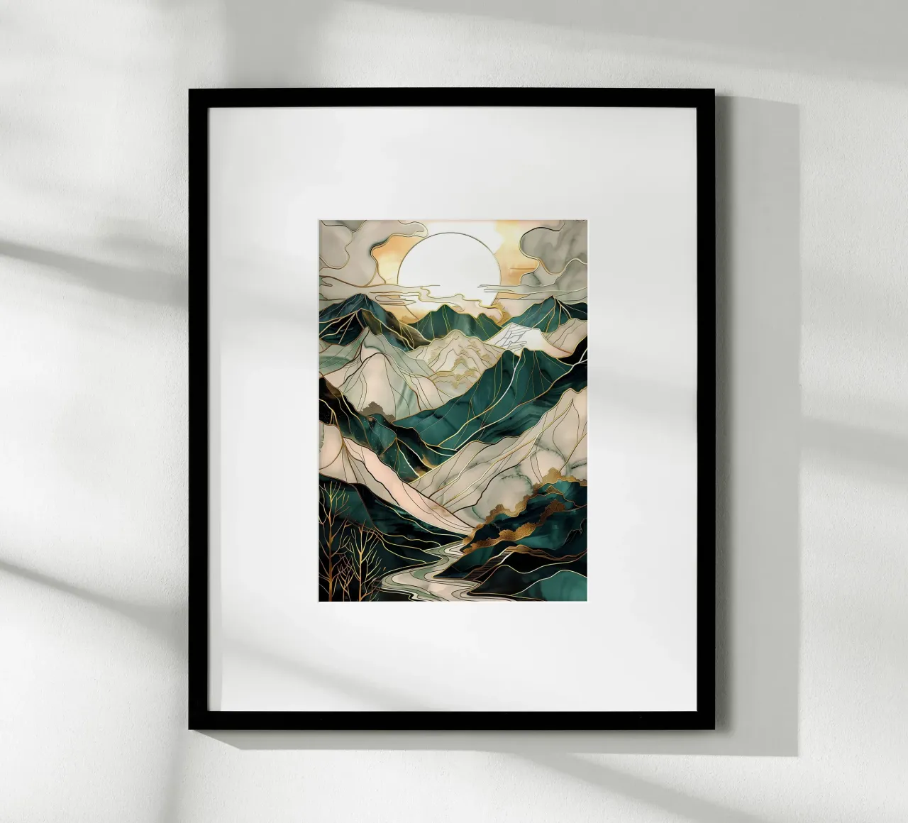 Abstracte bergkunst poster van Ginnery