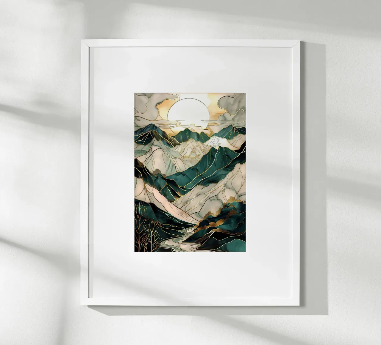 Abstracte bergkunst poster van Ginnery