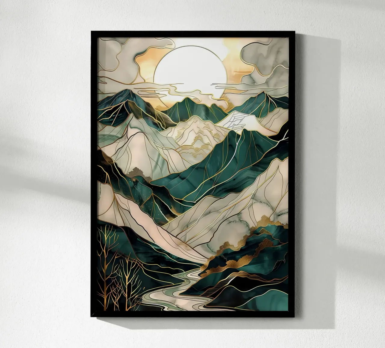 Abstracte bergkunst poster van Ginnery