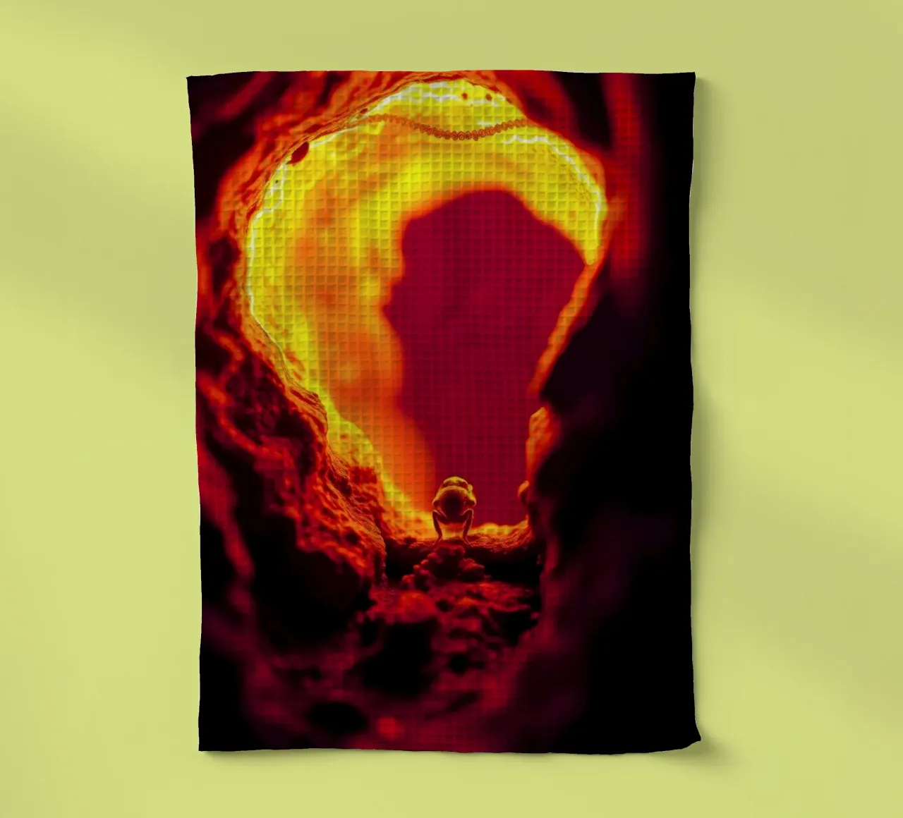 Vibranti tonalità astratte di rosso incandescente e texture intricate canovaccio da cucina da DesignDoodle