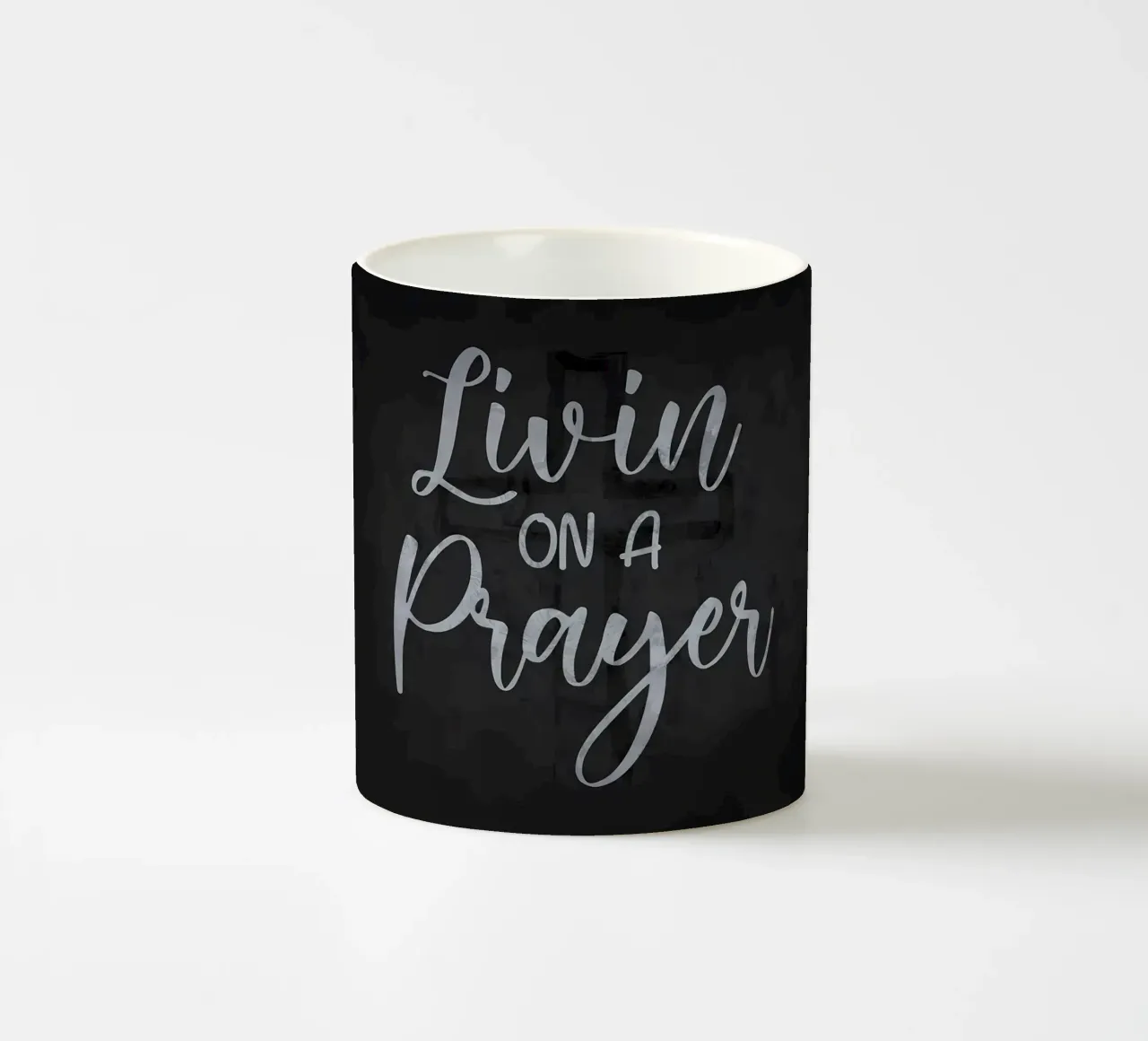 Livin On A Prayer ceramic mug by Delaplane