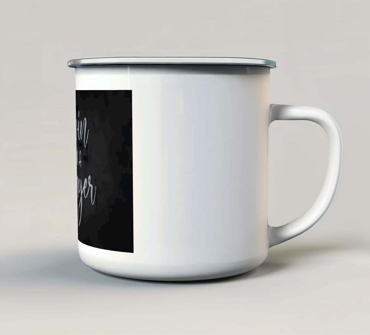 Vivere di una preghiera tazza in smalto da Delaplane