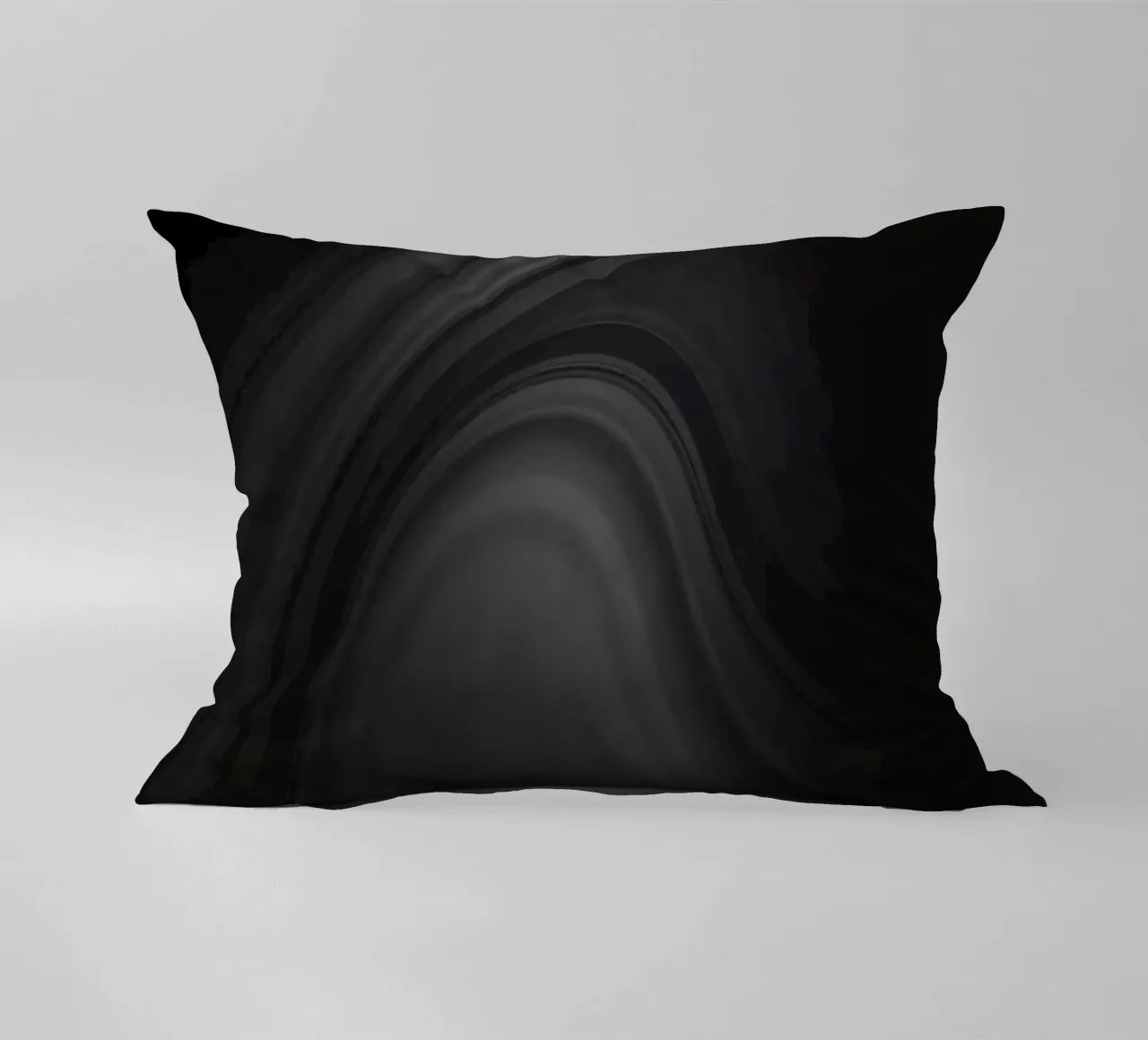 Elegant abstract black and gray swirls decorative cushion by DesignDoodle