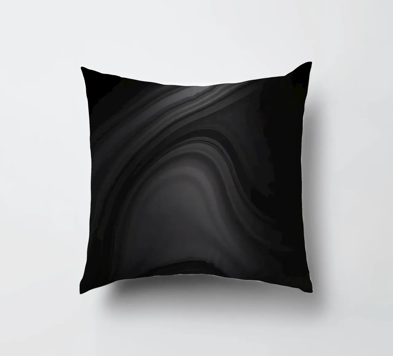 Elegant abstract black and gray swirls decorative cushion by DesignDoodle